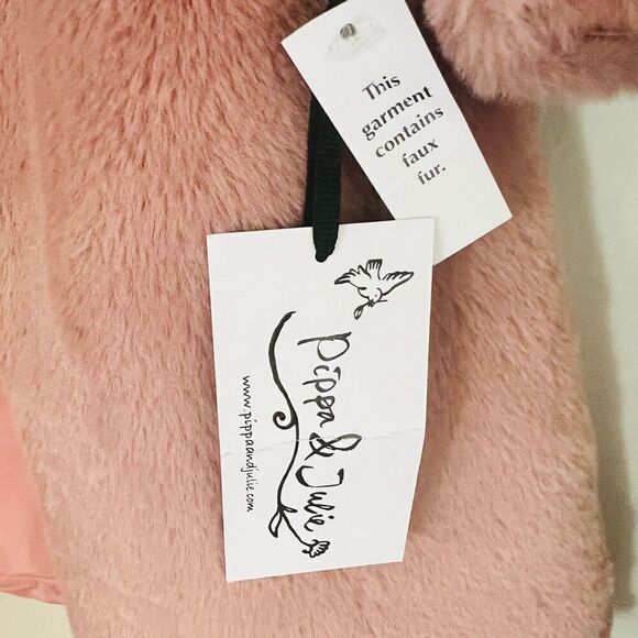PIPPA & JULIE Kids' Faux‎ Fur Coat & Metallic Dress Set, Two Piece Mauve 4, NWT - Picture 10 of 12